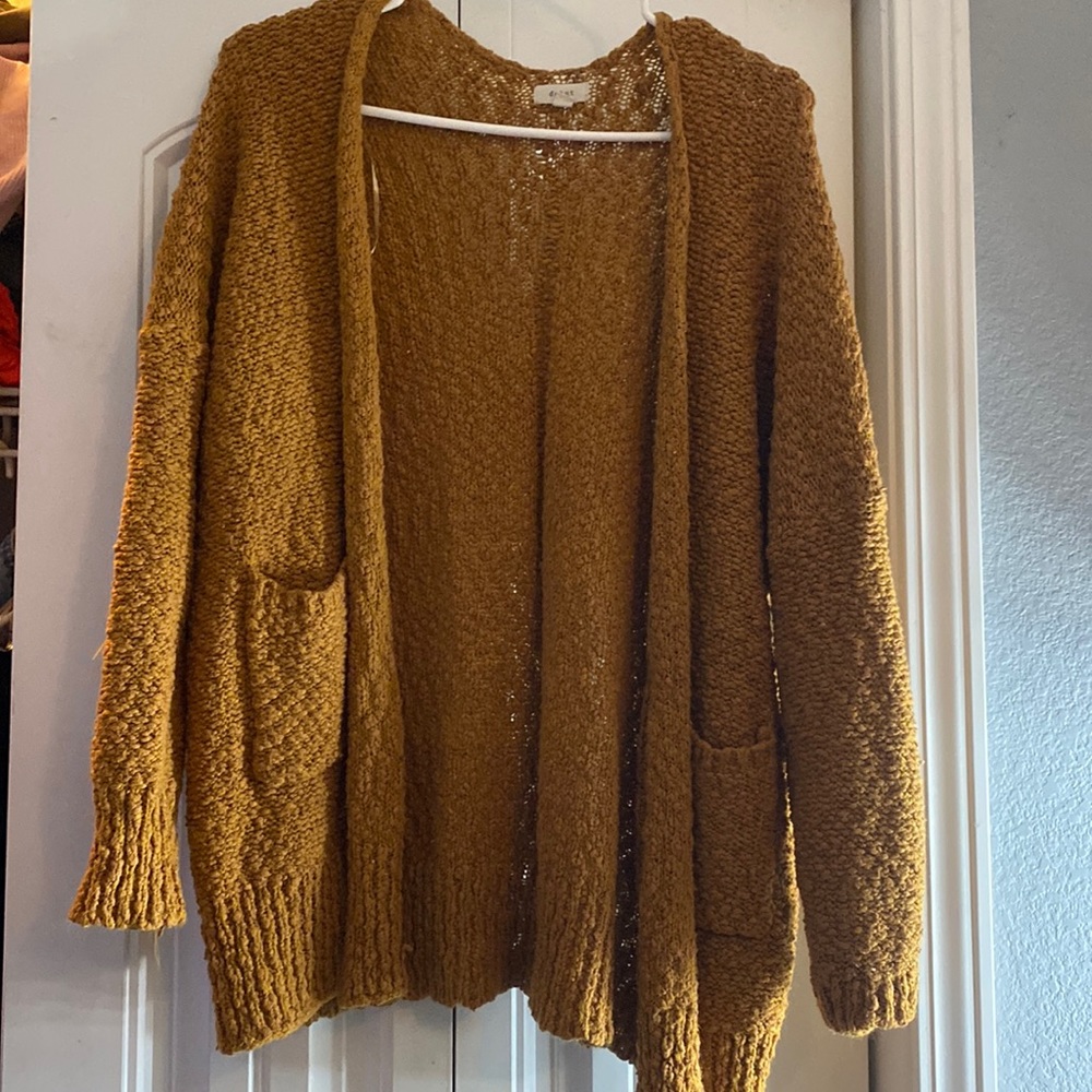 mustard cardigan